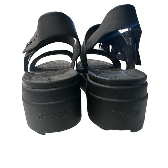 Crocs Brooklyn Low Wedge Sandals Black Women's Sandals size 11W - Picture 3 of 7